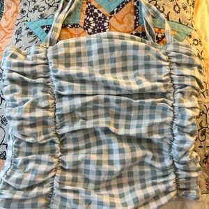 Extra small Hollister tank top green and white check print